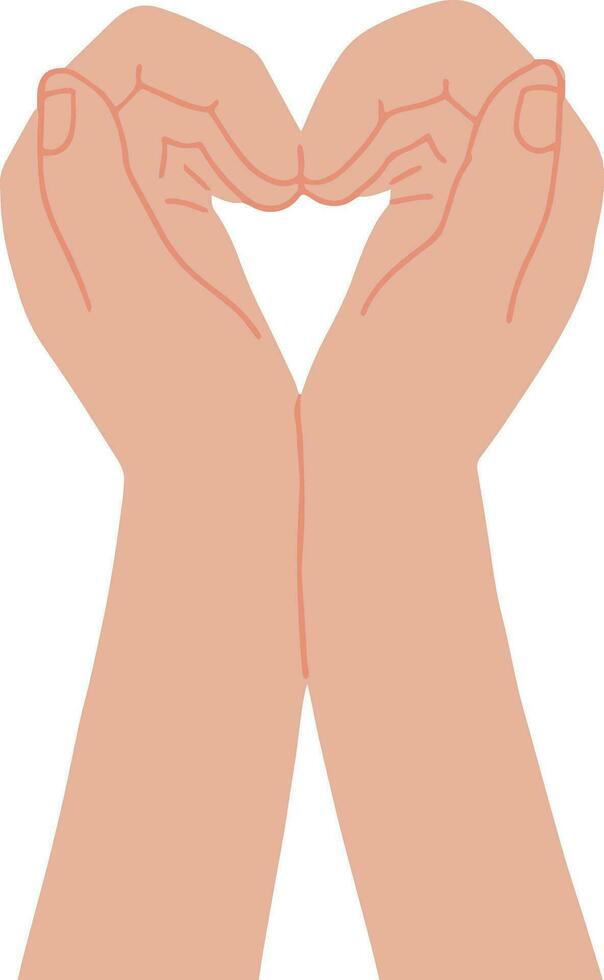dos manos demostración corazón forma ilustración vector
