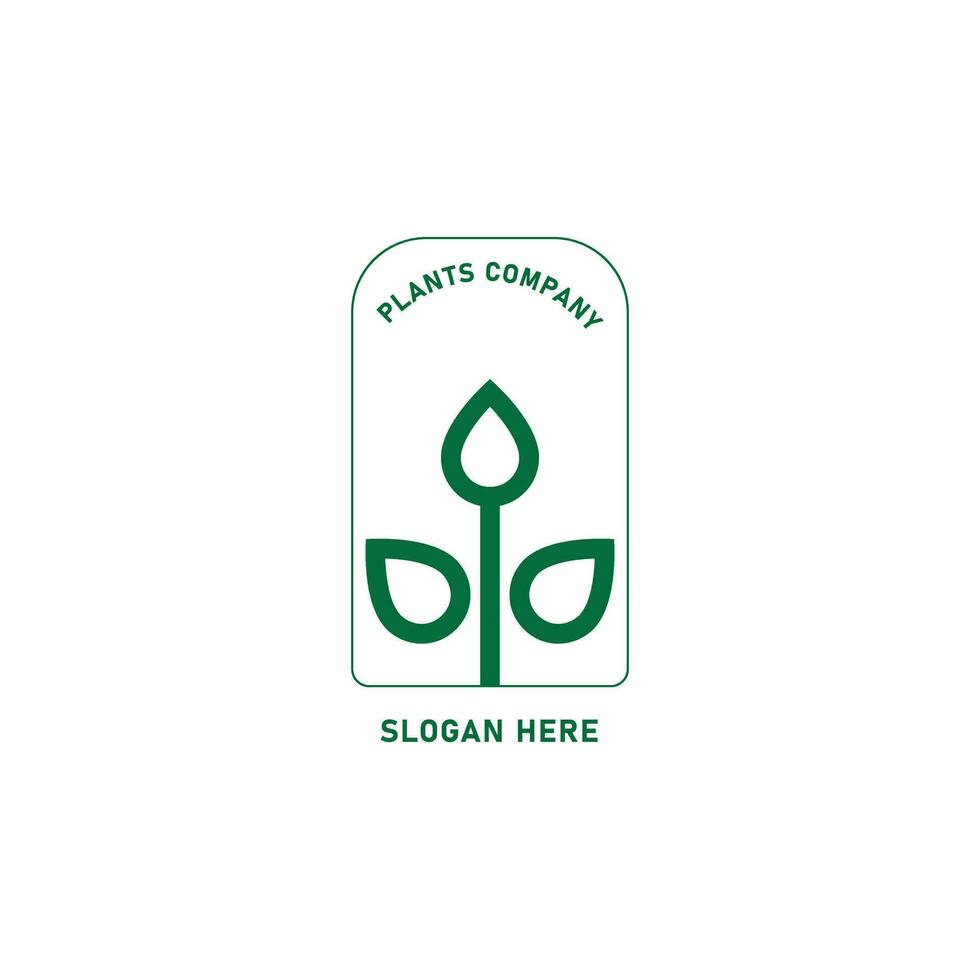 Plant logo. nature logo concept. isolated white baground. editable stroke vector