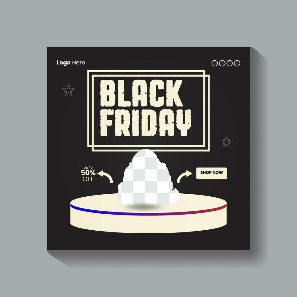 Black Friday discount design background for poster and social media post. vector social media post vector