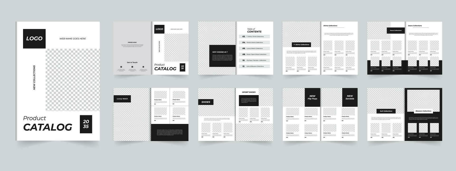 Modern Product catalog template design or fashion catalog or company catalog layout design 16 Pages vector