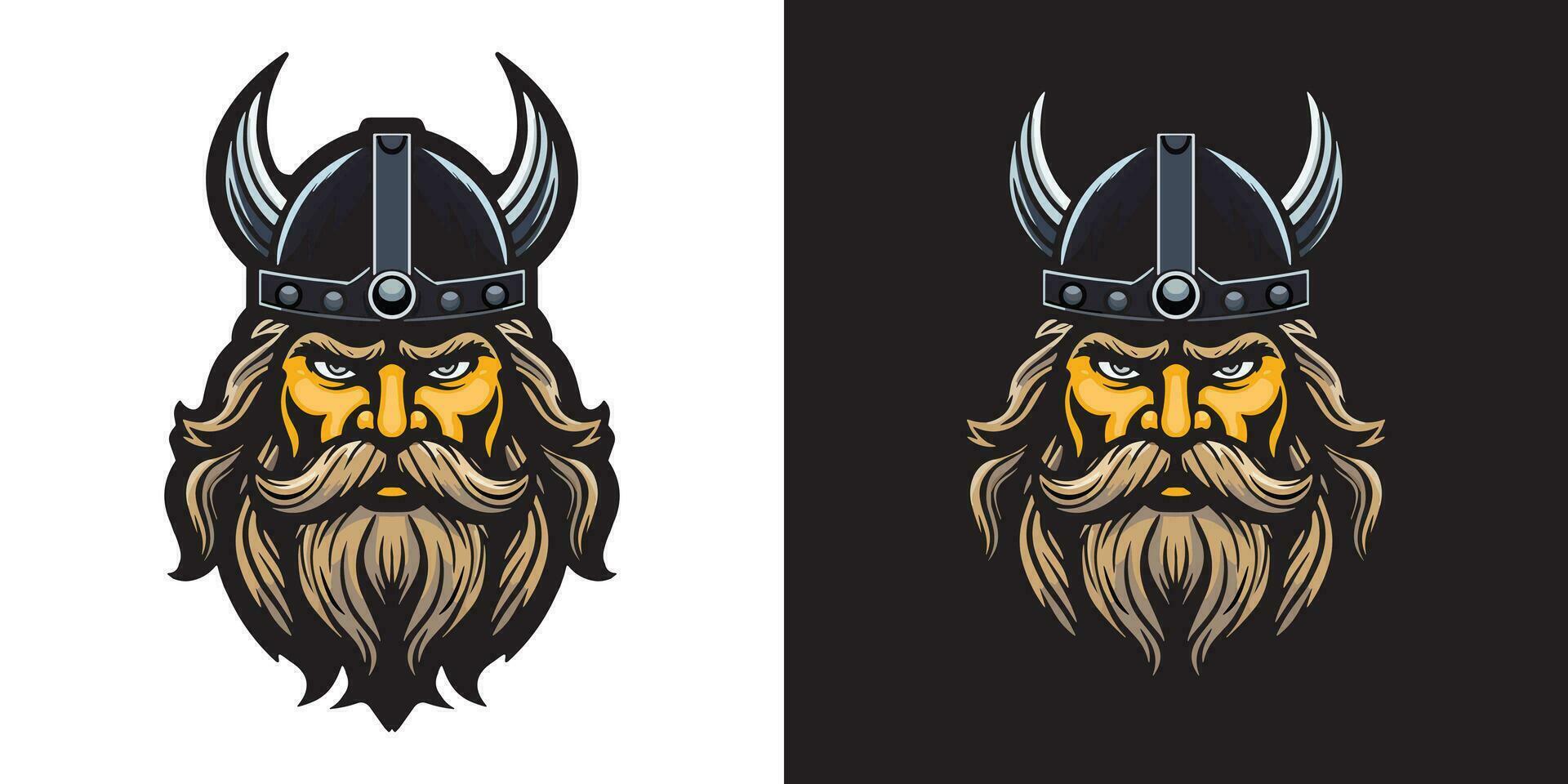 Viking warrior head logo symbol, vector illustration template