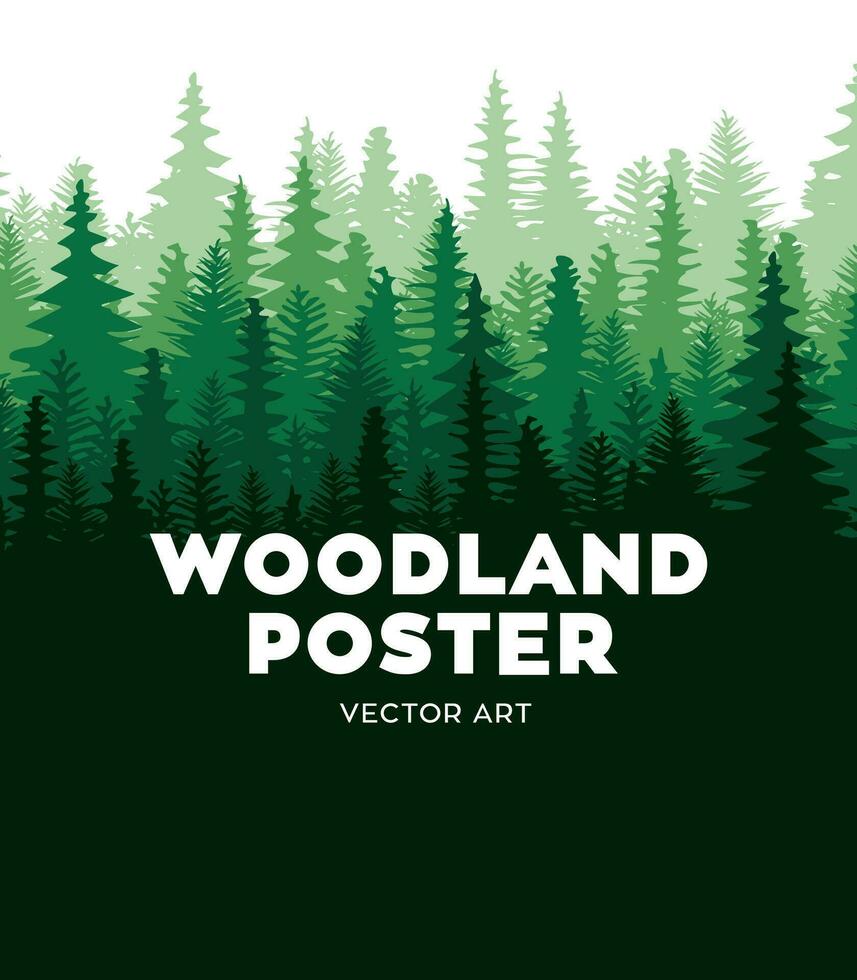 pino árbol bosque vector ilustración póster modelo