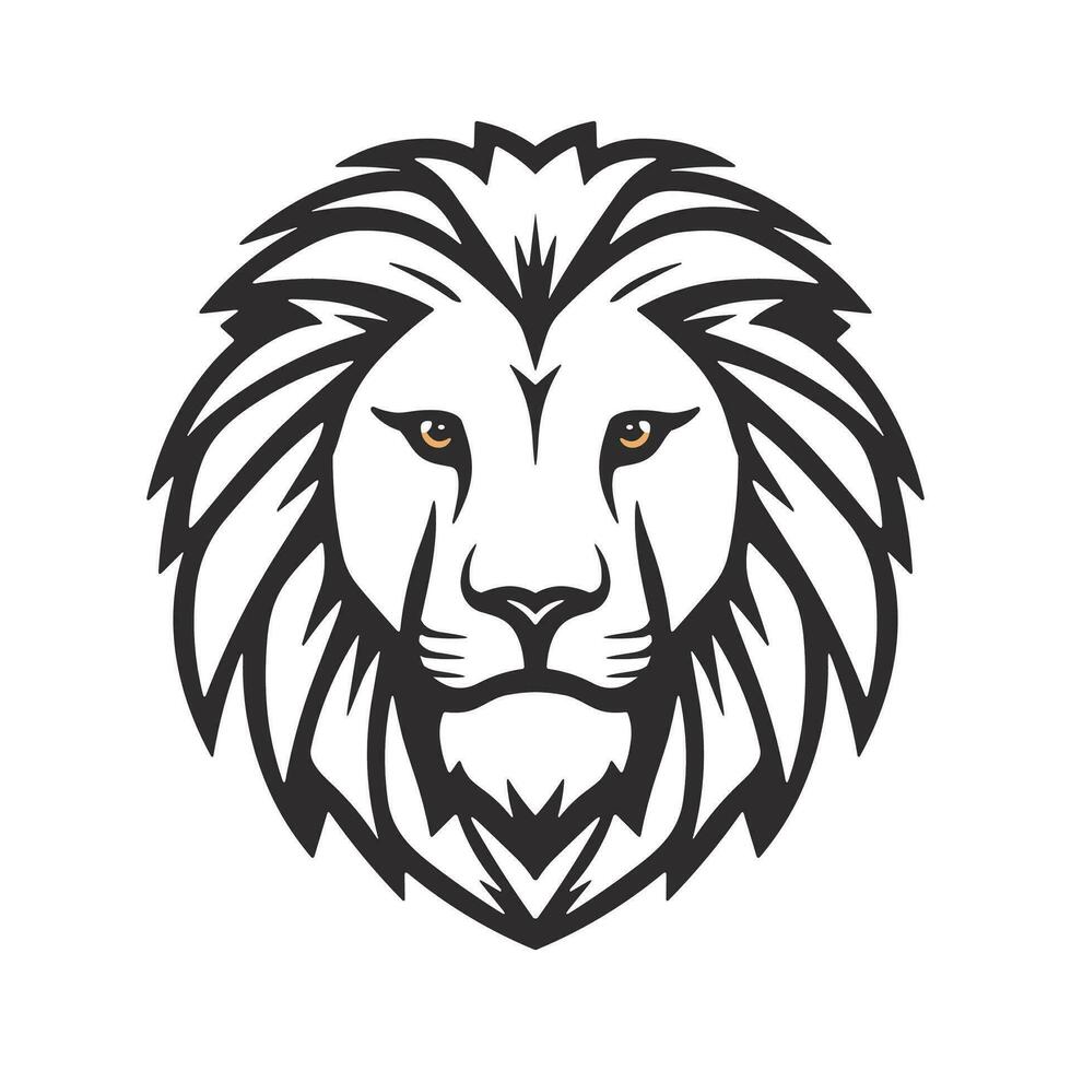 Simple geometric style lion head logo symbol vector template