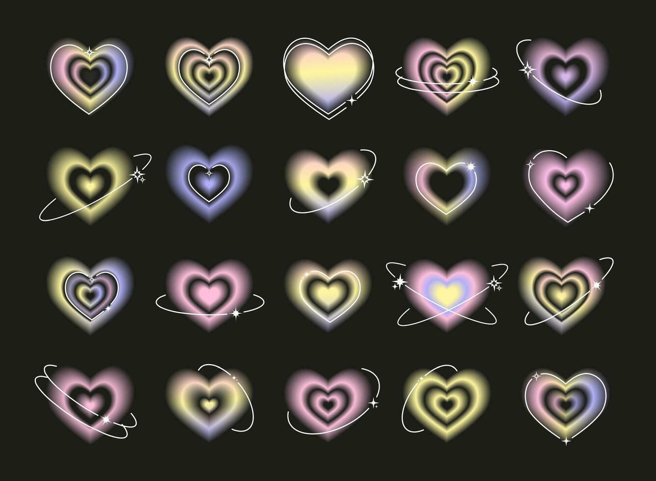Blurry pink heart aura. Trendy y2k style. Vector illustration