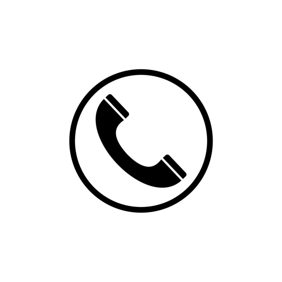 Black Phone icon isolated on white background vector