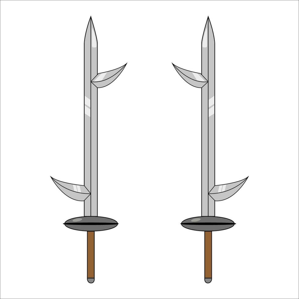 Vector illustration of a dagger, sword. All elements are isolated