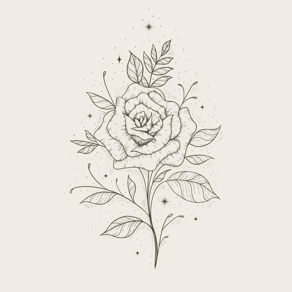 Rose flower vector easy editable