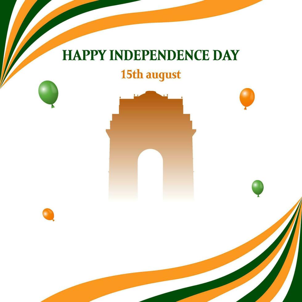 vector illustration of 15th August. India independence day. poster. template. social media Posts.