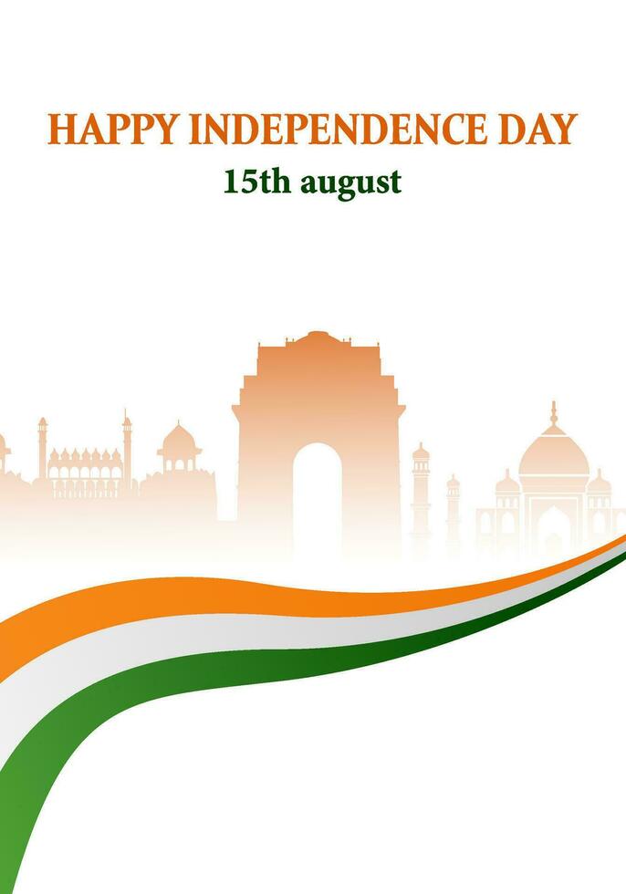 15th August India Independence Day Social Media Story vector illustration
