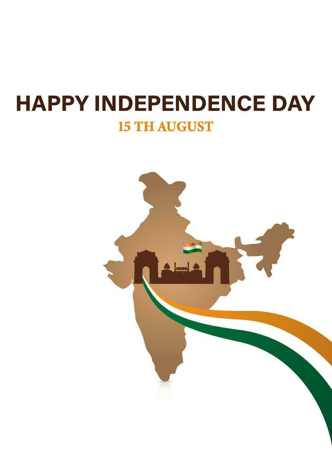 15th August India Independence Day Social Media Story vector illustration