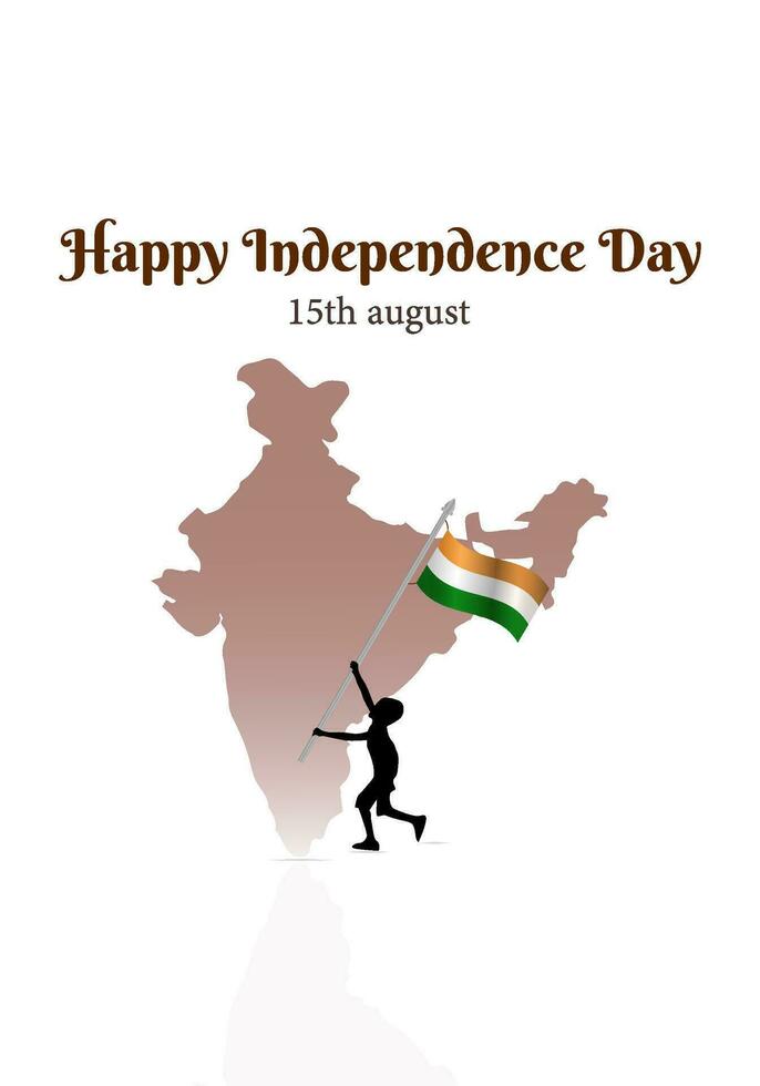 15th August India Independence Day Social Media Story vector illustration