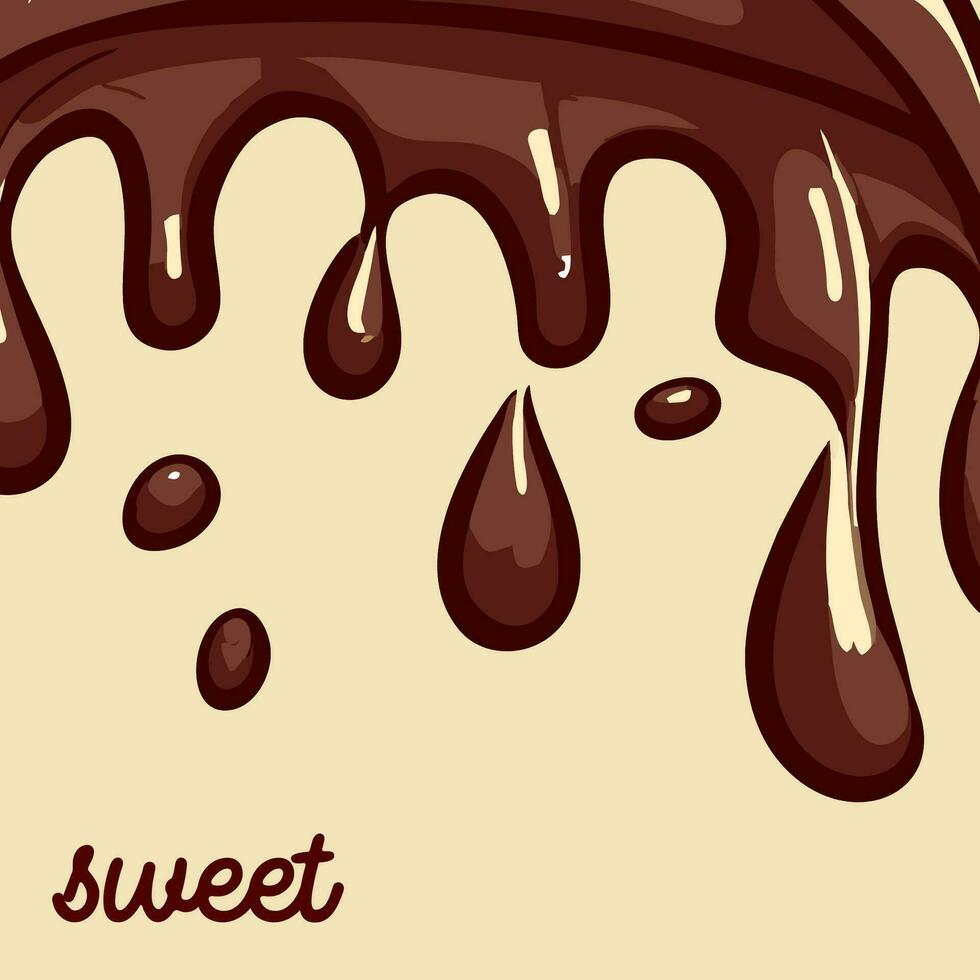 dulce Derretido chocolate - caramelo - agridulce - vainilla vector