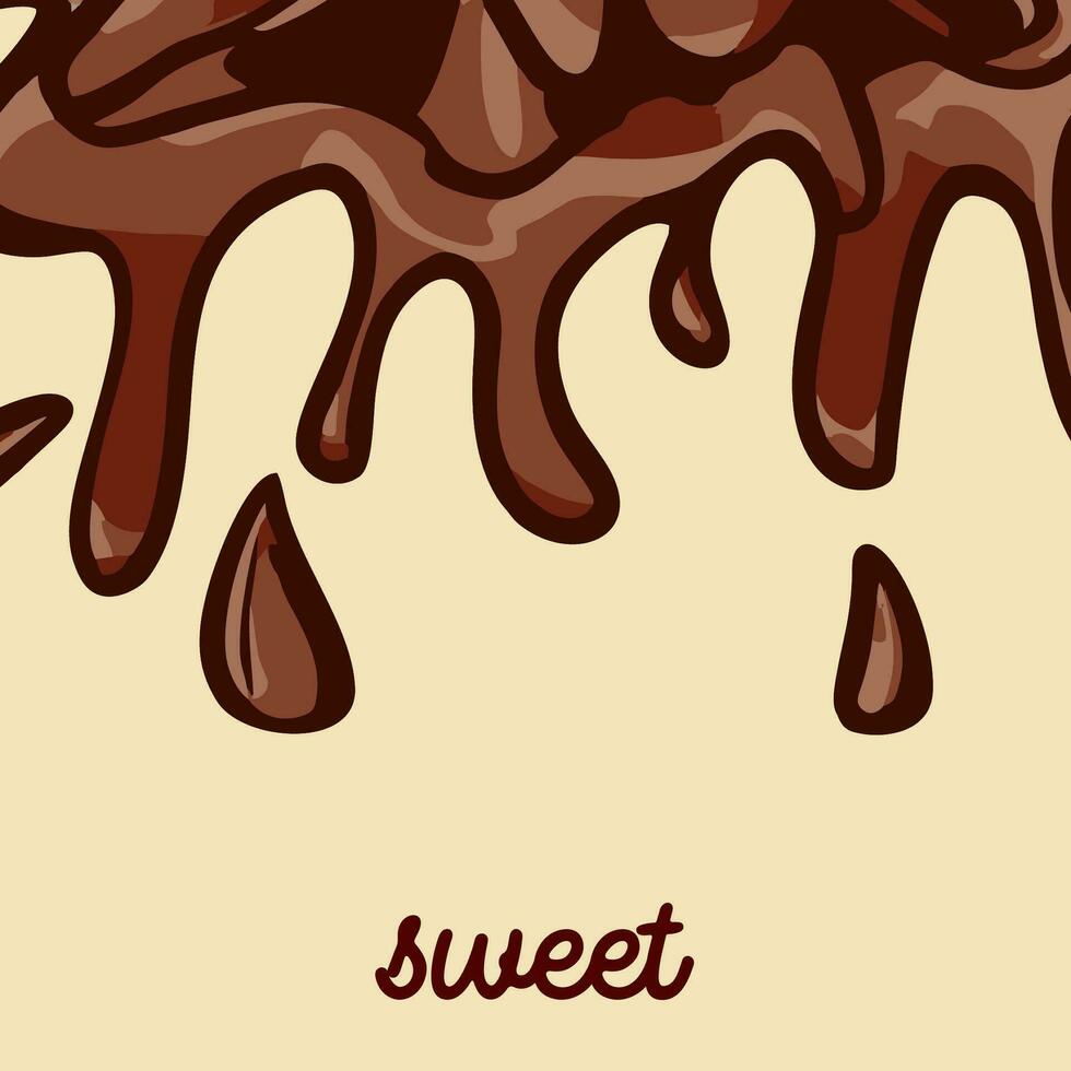 Sweet melted chocolate - Candy - bittersweet - Vanilla vector