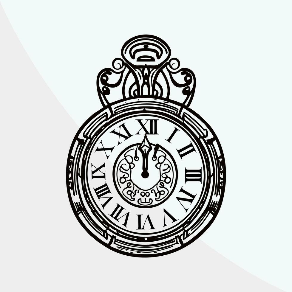 Old wall clock - Vintage Watch vector