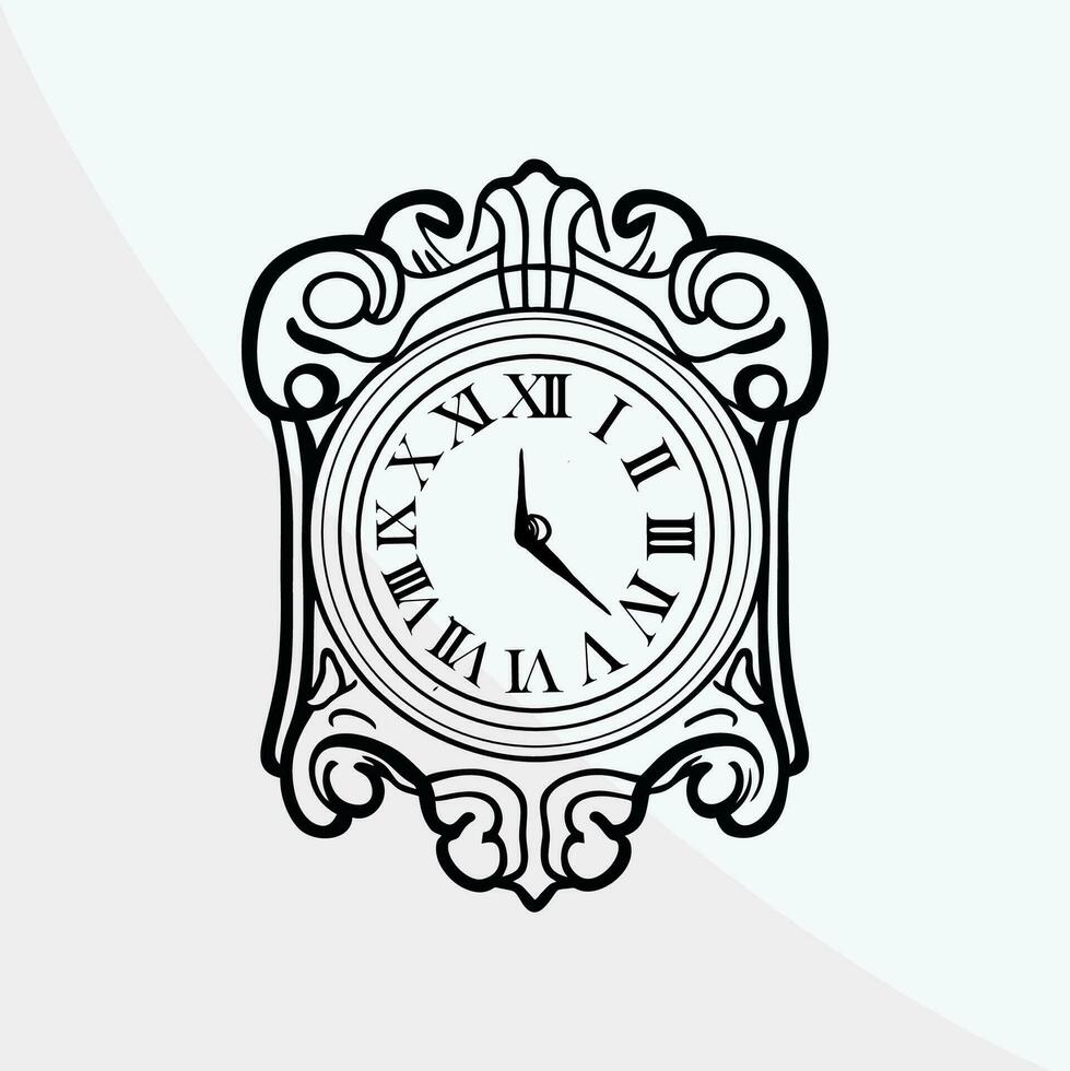 antiguo pared reloj - Clásico reloj vector