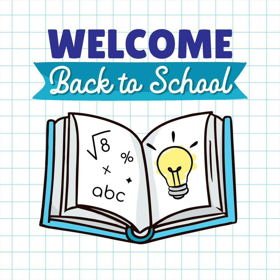 Back to school - school supplies - notepad, notebook and rocket vector