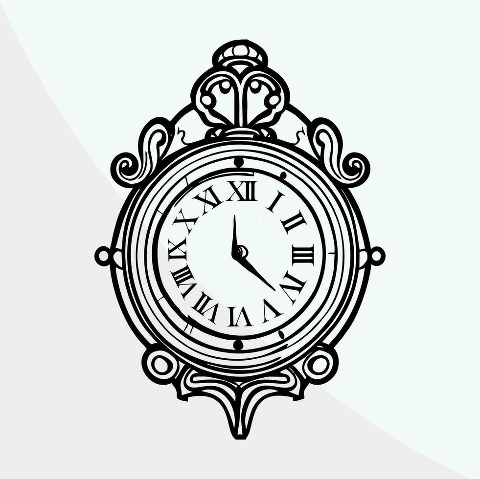 Old wall clock - Vintage Watch vector