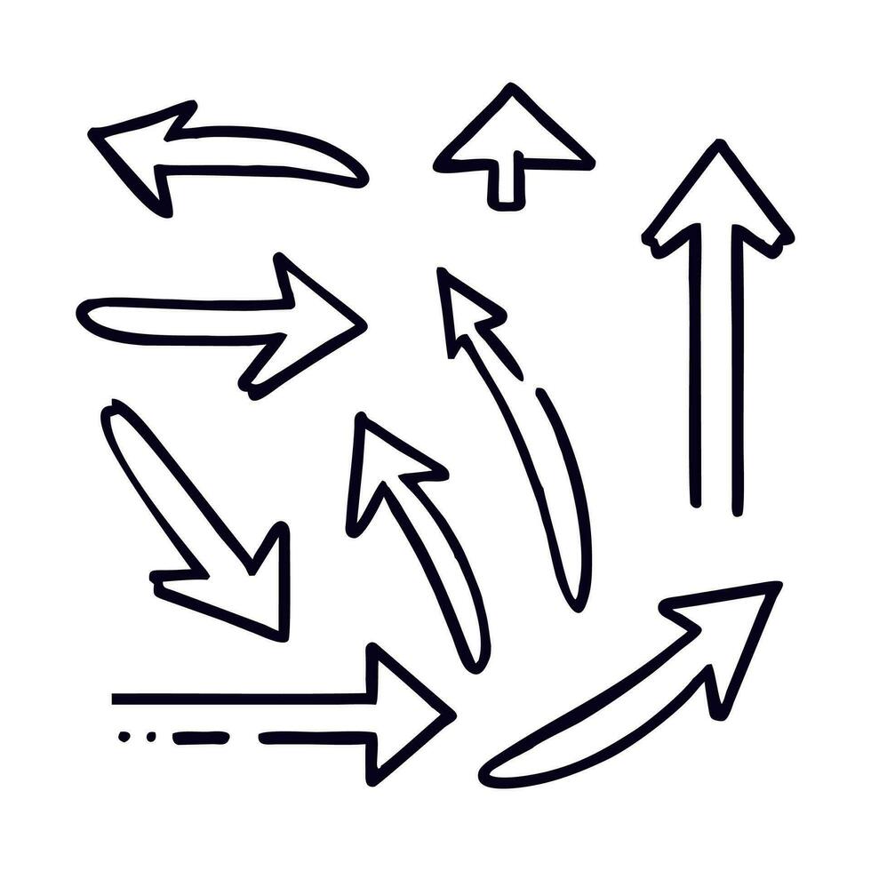 Set of different arrows for direction. vector