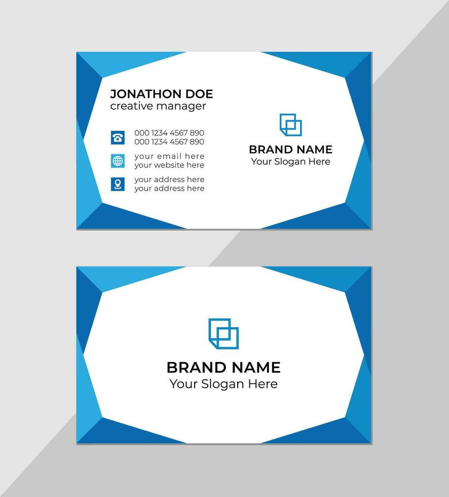 modern creative simple clean business card or visiting card design template with unique shapes Free Vector