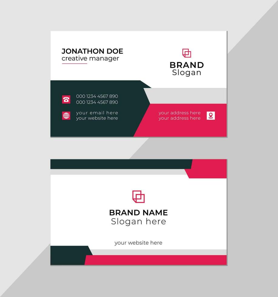 modern creative simple clean business card or visiting card design template with unique shapes Free Vector