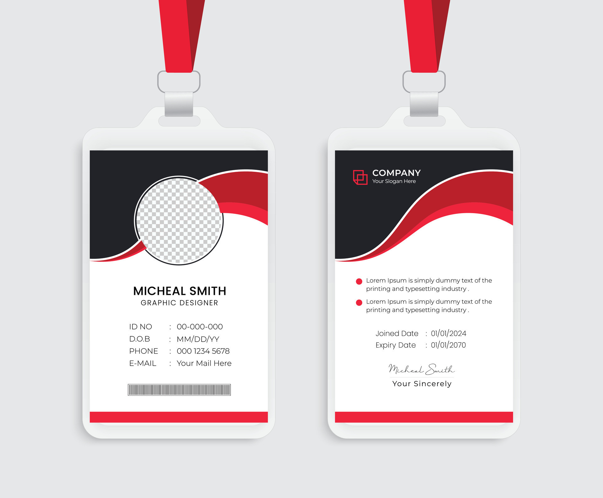 Professional Id Card Design Template Company Employee Id Card Template professional-id-card-design-template-company-employee-id-card-template