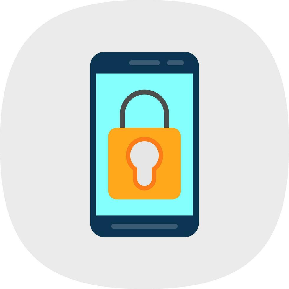 Mobile Lock  Vector Icon Design