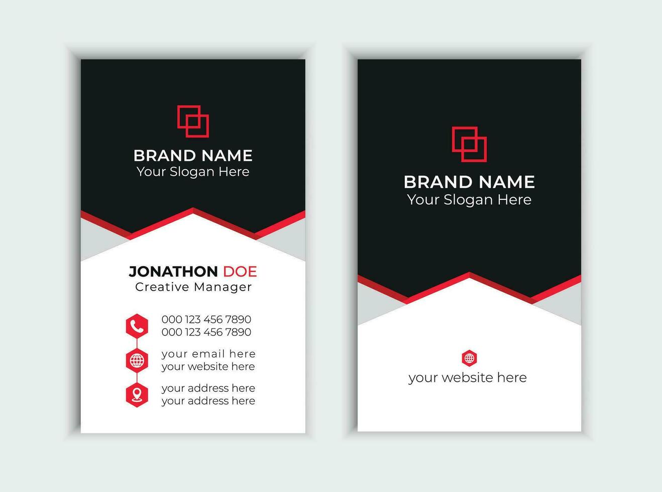 Corporate and modern business card. Creative and clean vertical business card template. Free Vector. vector