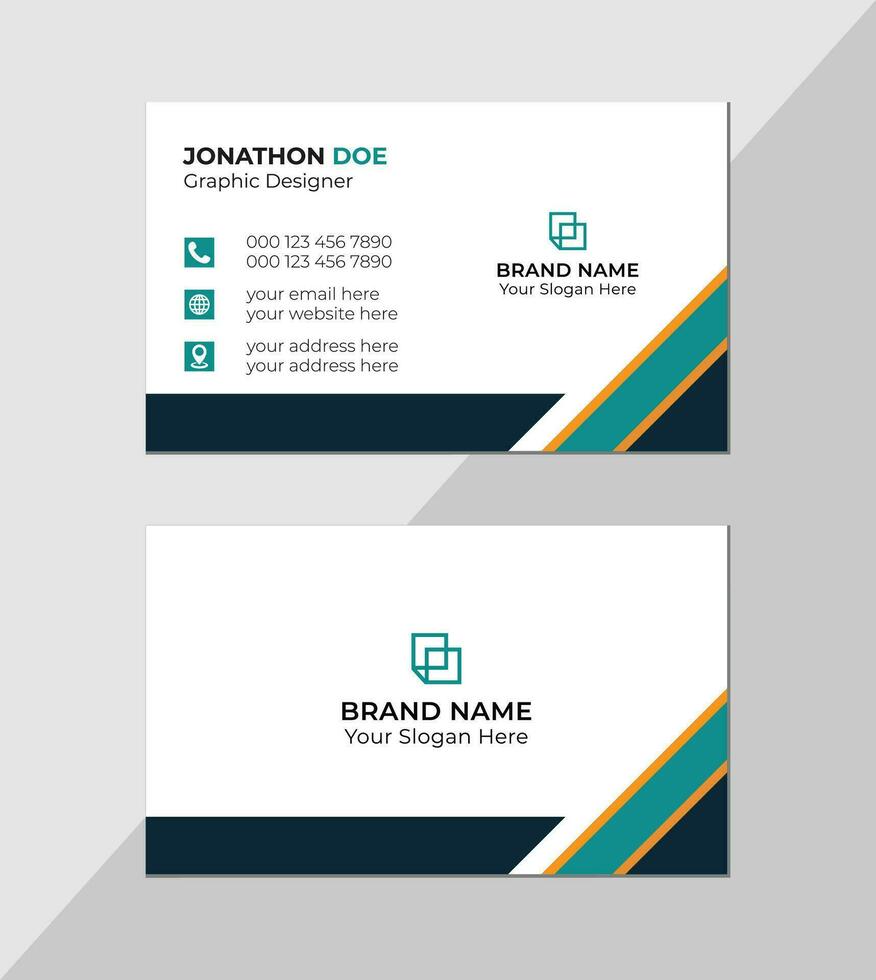 Modern creative business card and name card, horizontal simple clean template vector design, layout in rectangle size, stylish business card template or visiting card design template Free Vector