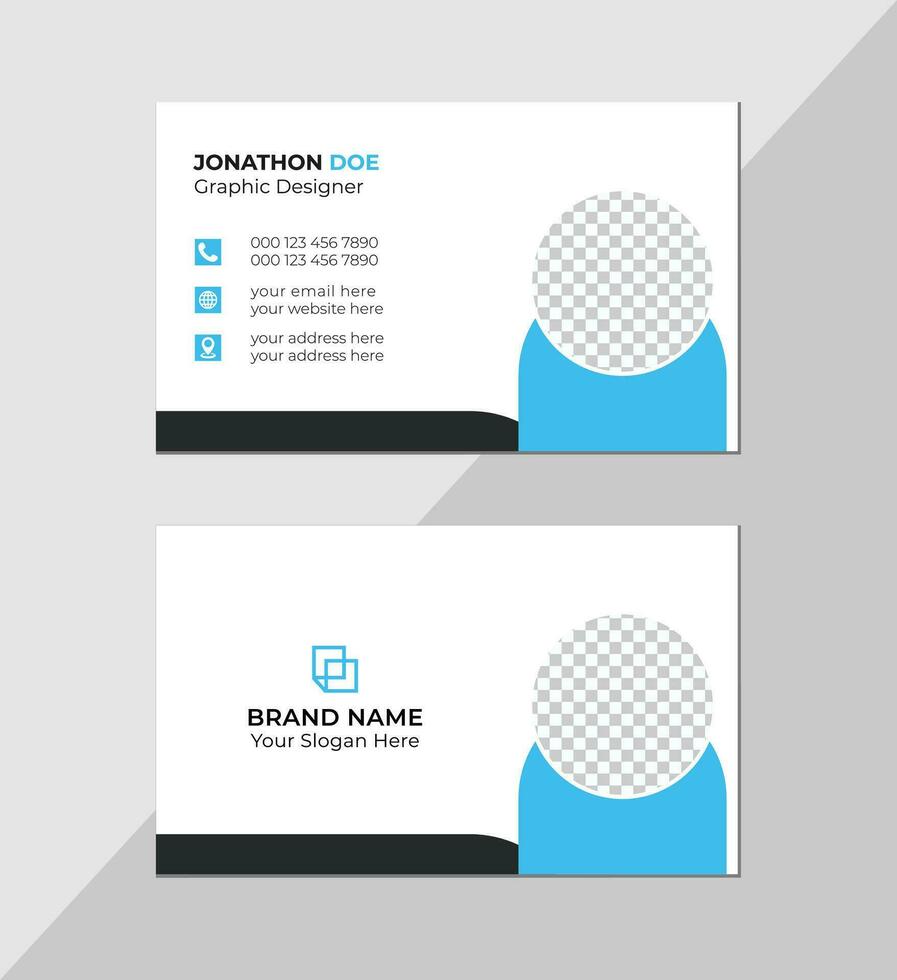 Modern creative business card and name card, horizontal simple clean template vector design, layout in rectangle size, stylish business card template or visiting card design template Free Vector