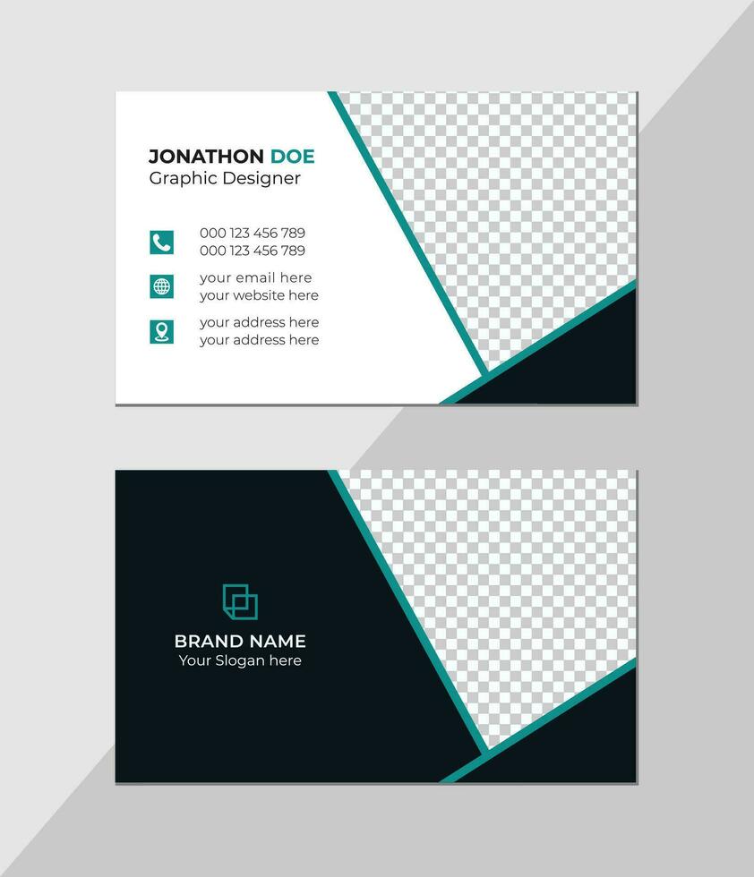 Modern creative business card and name card, horizontal simple clean template vector design, layout in rectangle size, stylish business card template or visiting card design template Free Vector