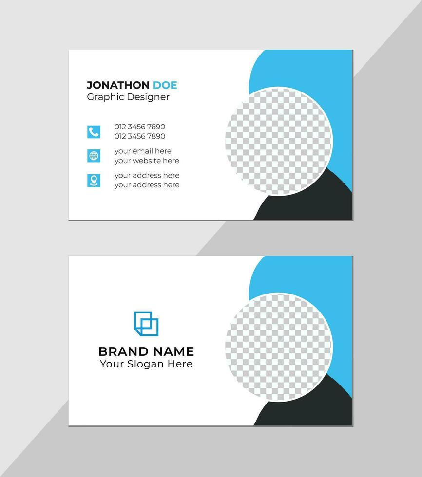 Modern creative business card and name card, horizontal simple clean template vector design, layout in rectangle size, stylish business card template or visiting card design template Free Vector