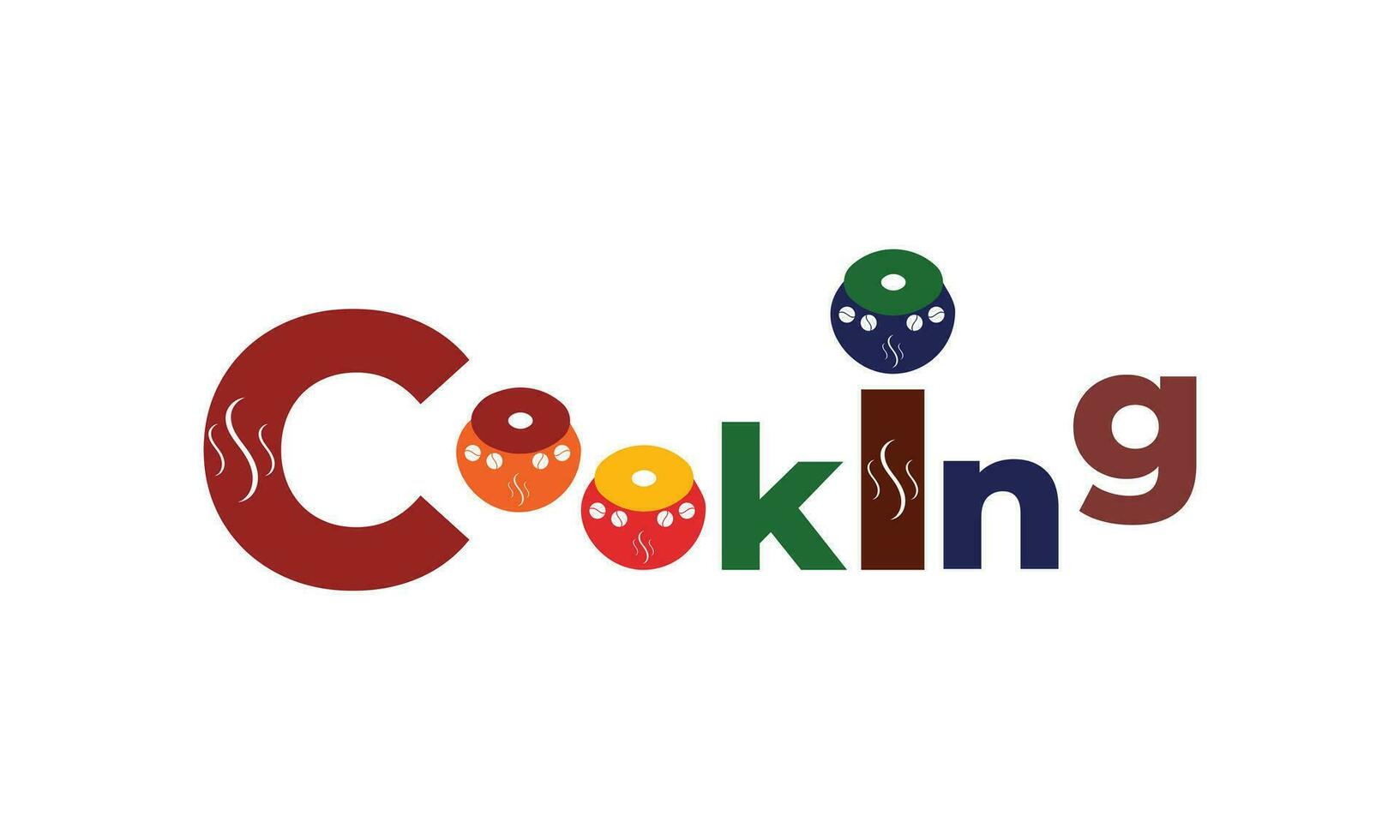 Cocinando maceta tipografía logo ilustración diseño vector