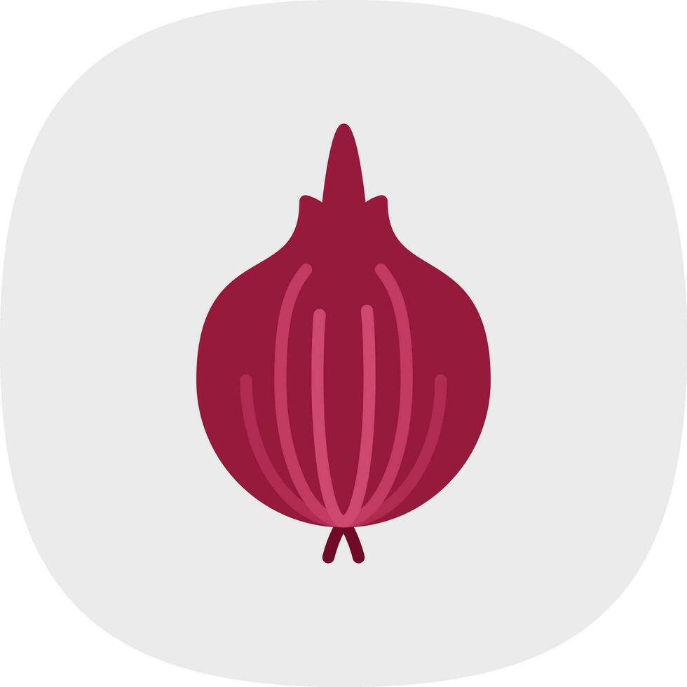 Red Onion Vector Icon Design