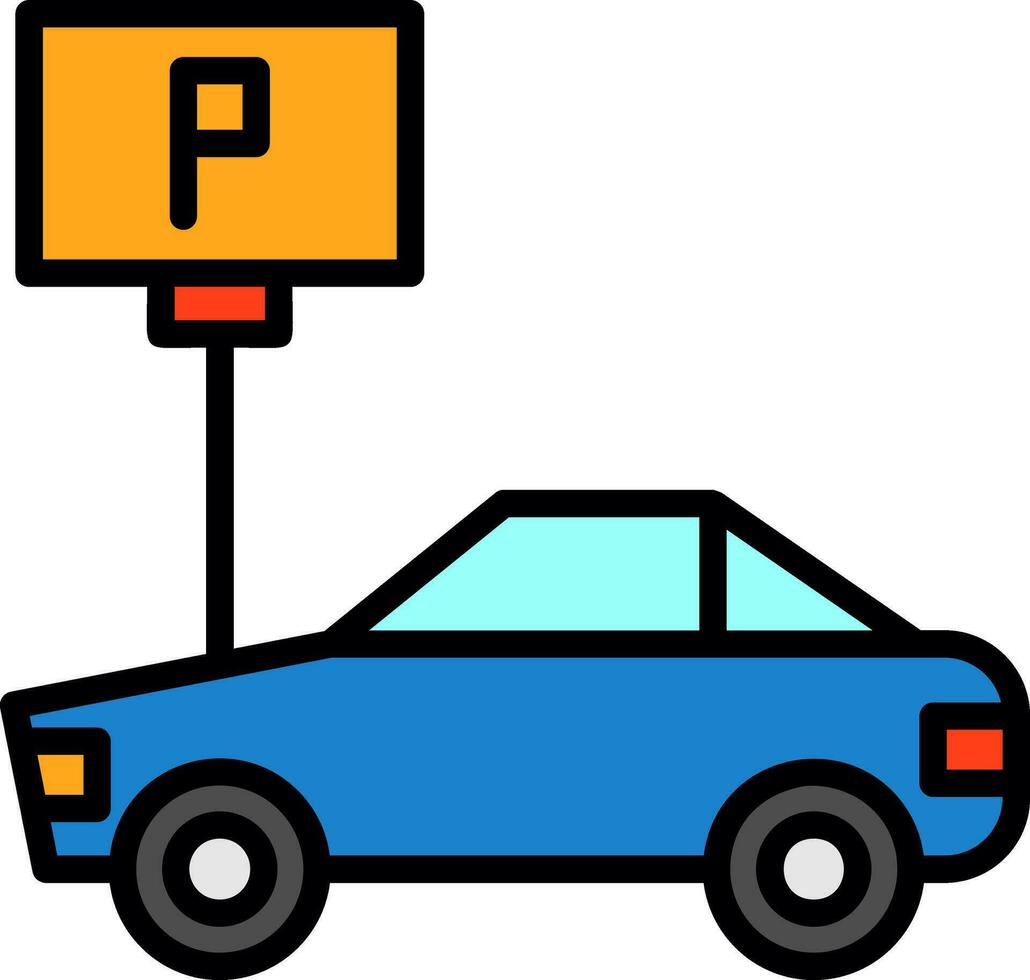 Car Parking Vector Icon Design