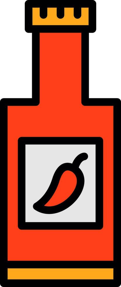 Chili Sauce Vector Icon Design