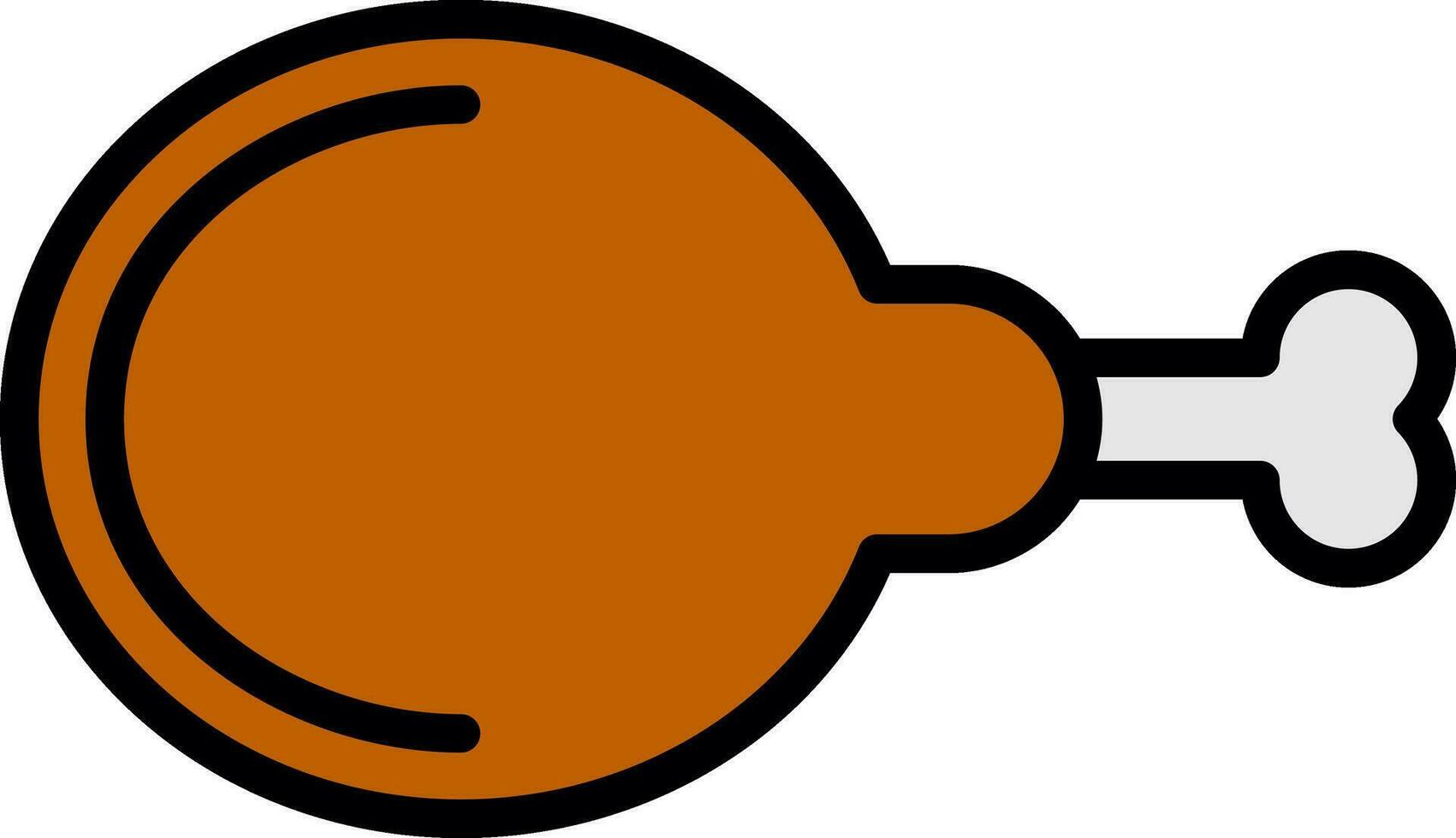 Chicken Leg Vector Icon Design
