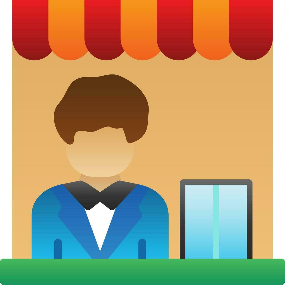 Shop Manager Vector Icon Design