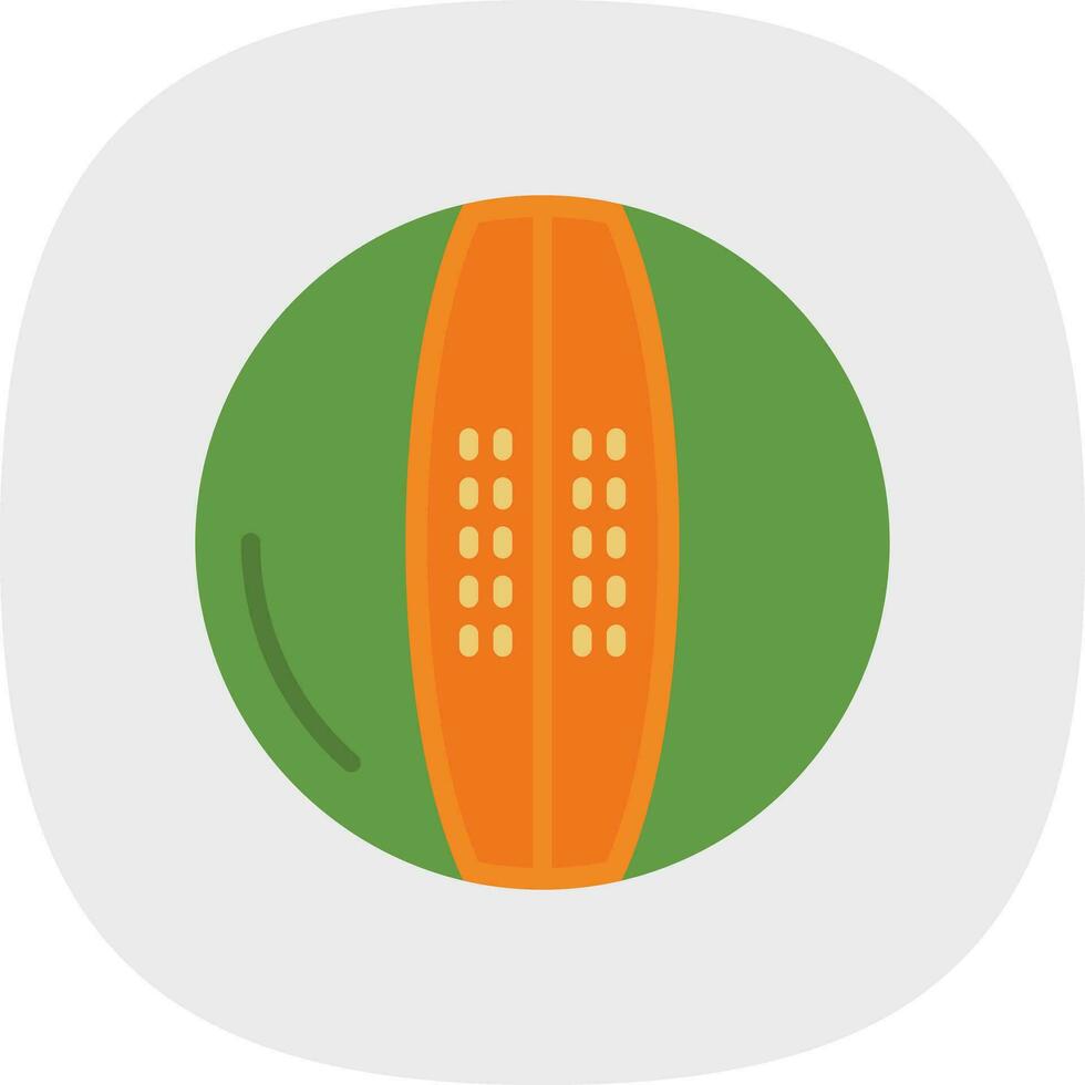 Melon Cantaloupe Vector Icon Design