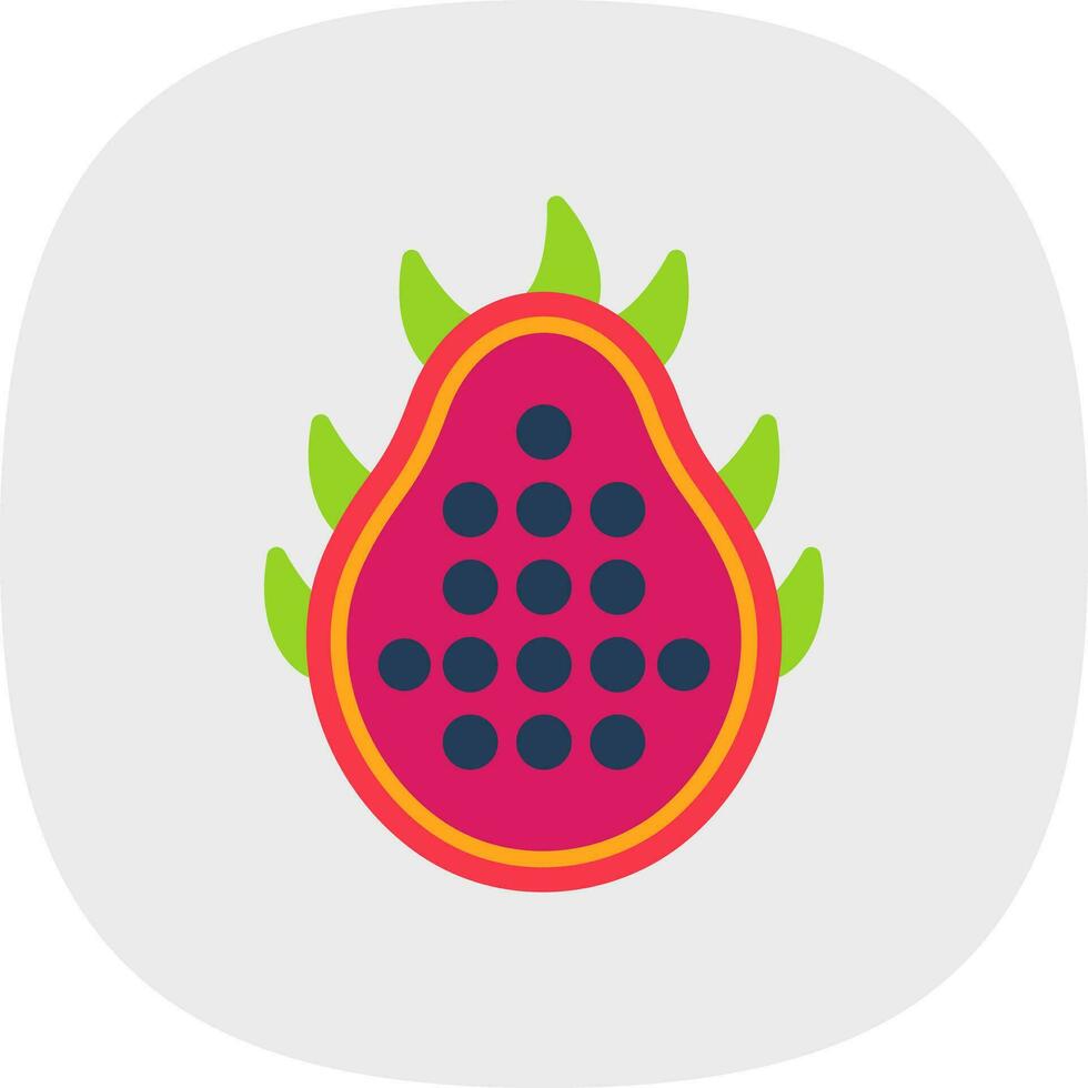 Dragon Fruit Vector Icon Design