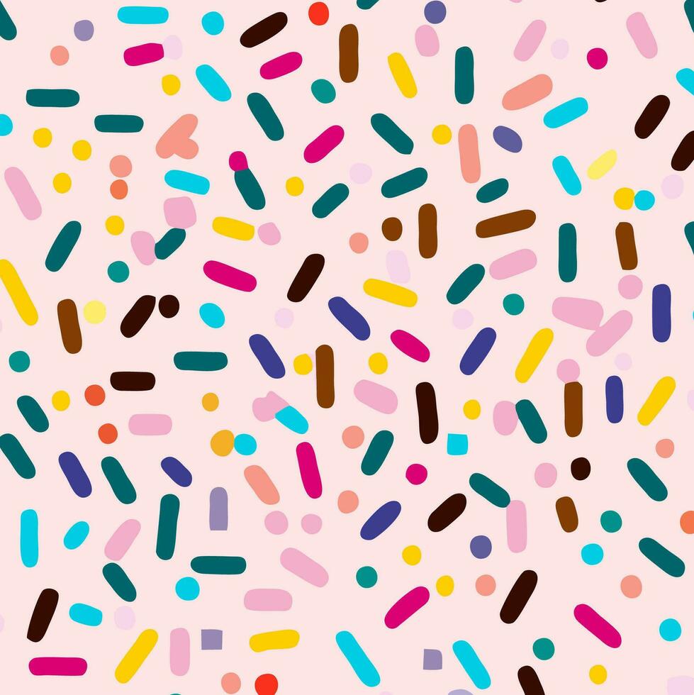 Texture of sweet sprinkles with hearts and stars - candies vector