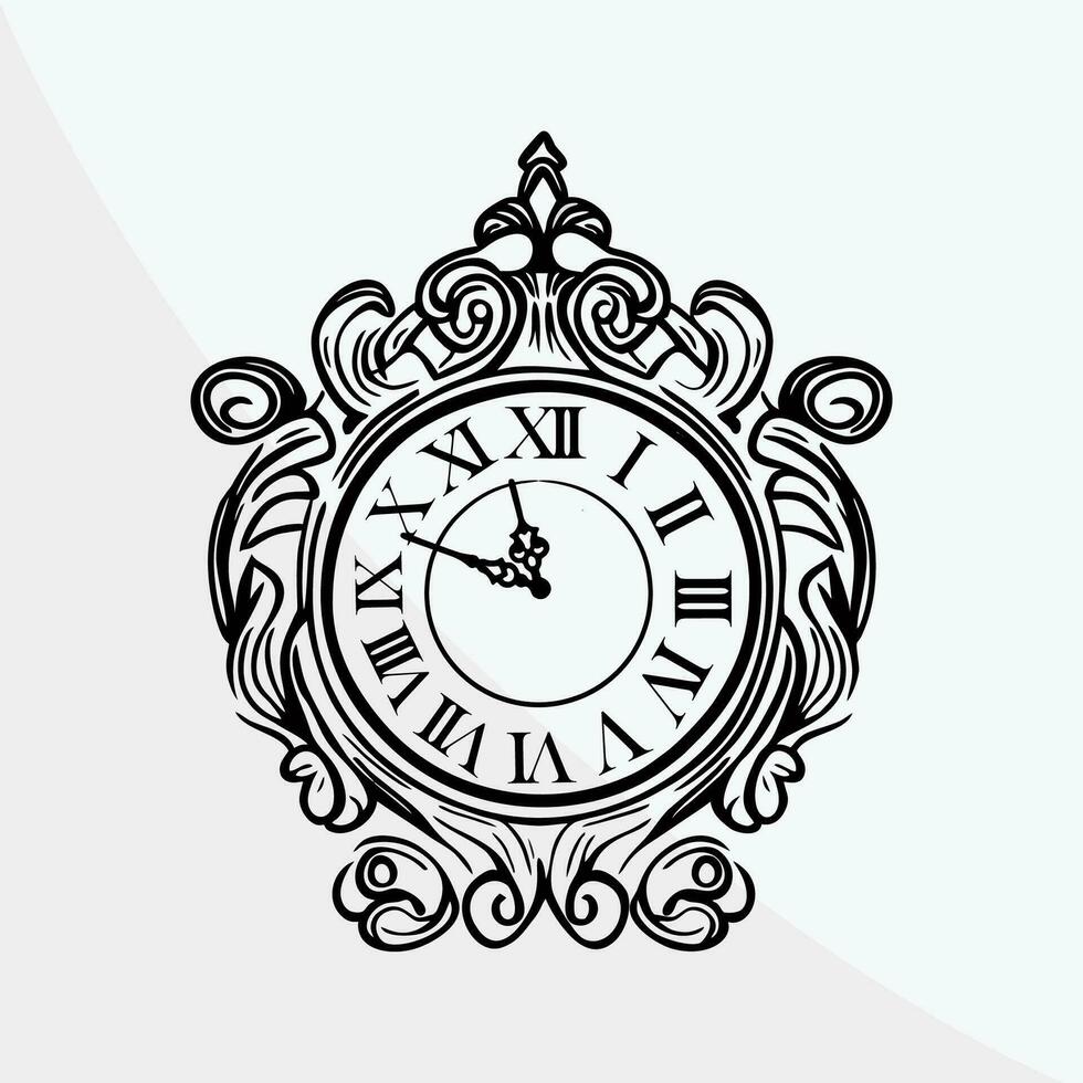 Old wall clock - Vintage Watch vector