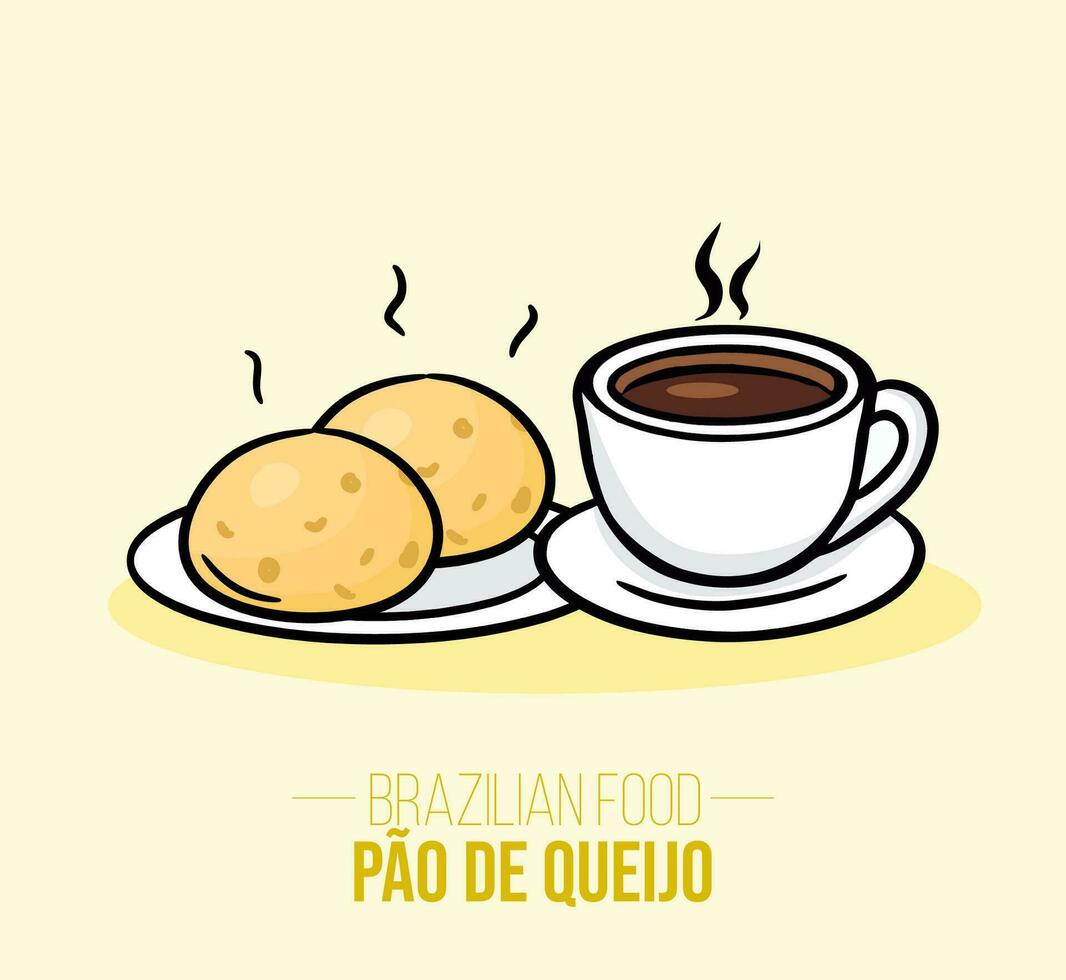 Pao de queijo, bread cheese -  Brazilian food - minas food, mineiro vector