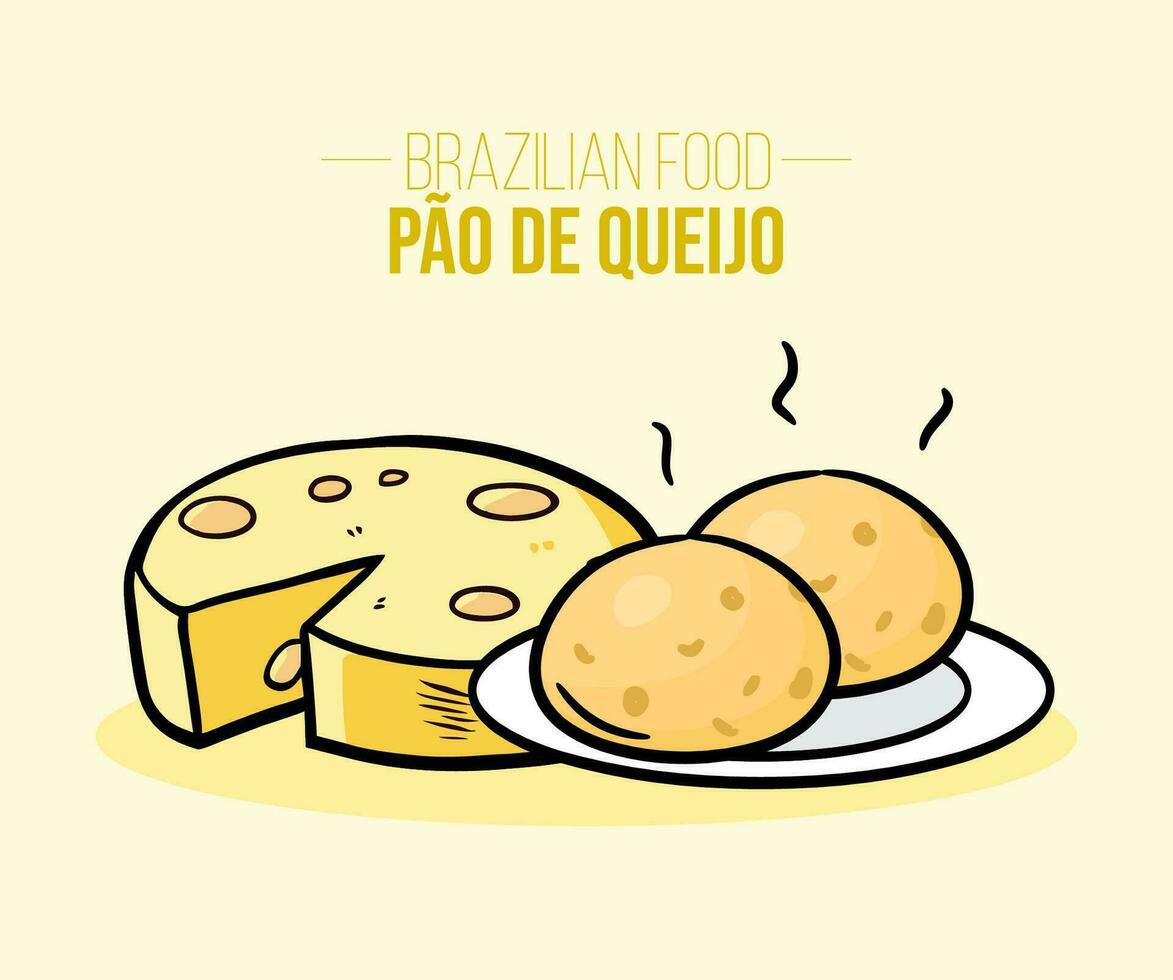 pao Delaware queijo, un pan queso - brasileño comida - minas alimento, mineiro vector