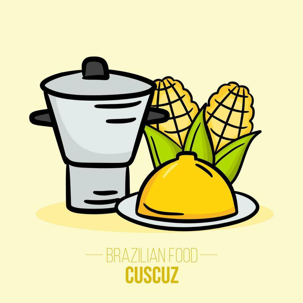 cuscús - cuscús - coscos - cuscús - brasileño comida - nordeste comida vector