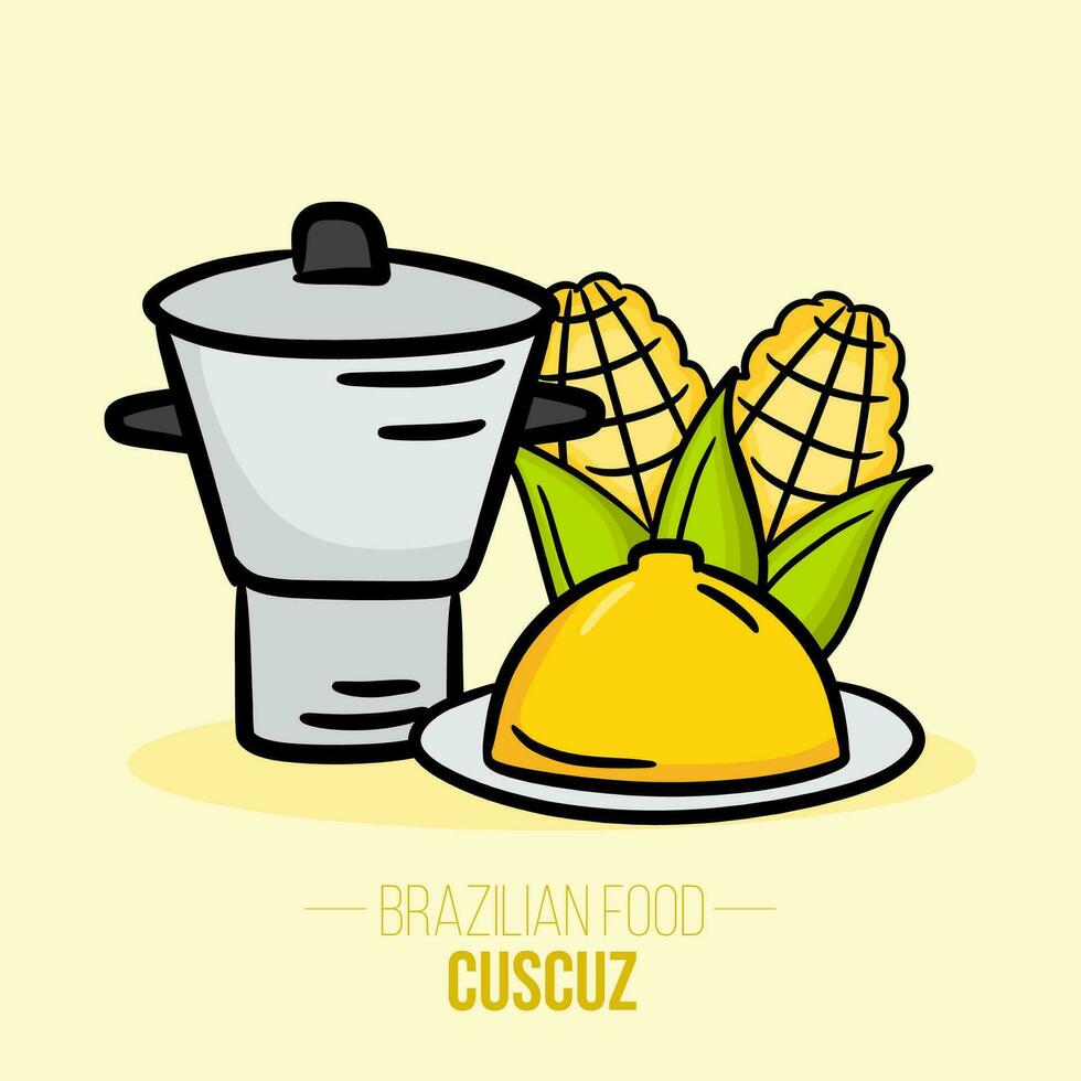 Cuscuz - cuscus - coscos - couscous - Brazilian food - nordeste food vector