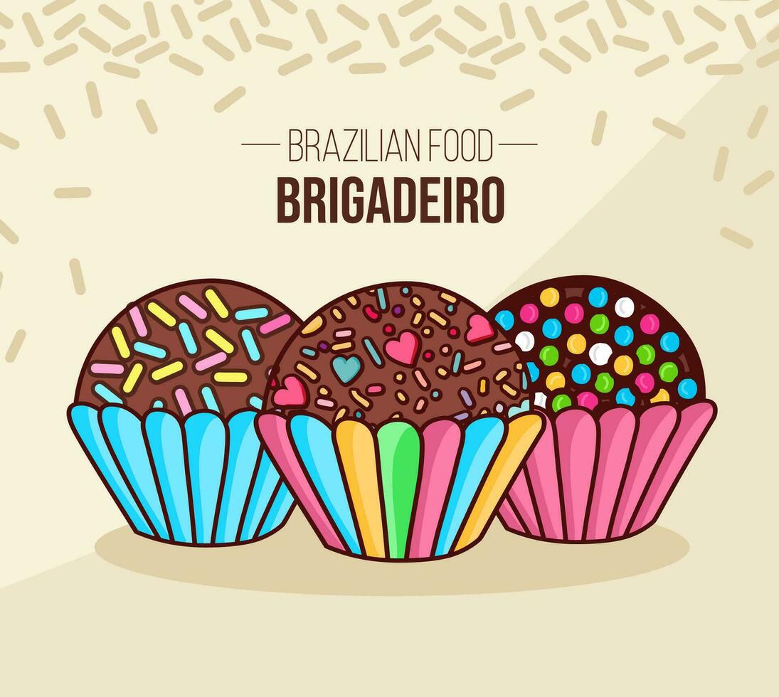 Set of Brigadeiro Brasil - Brazil - Brazilian chocolate food vector