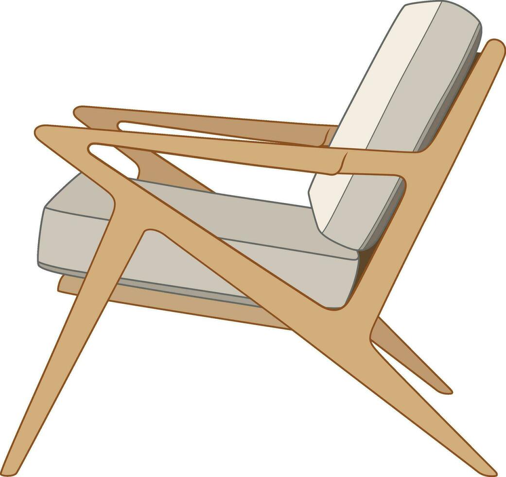 Lounge chair simple wooden chair illustration vector image