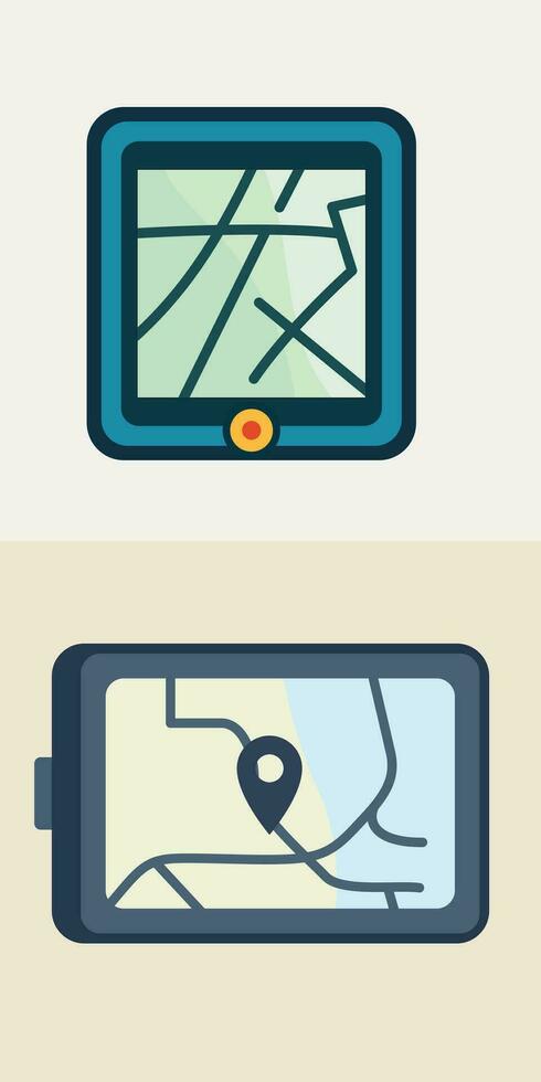 GPS navigation device flat style graphic illsutration vector image