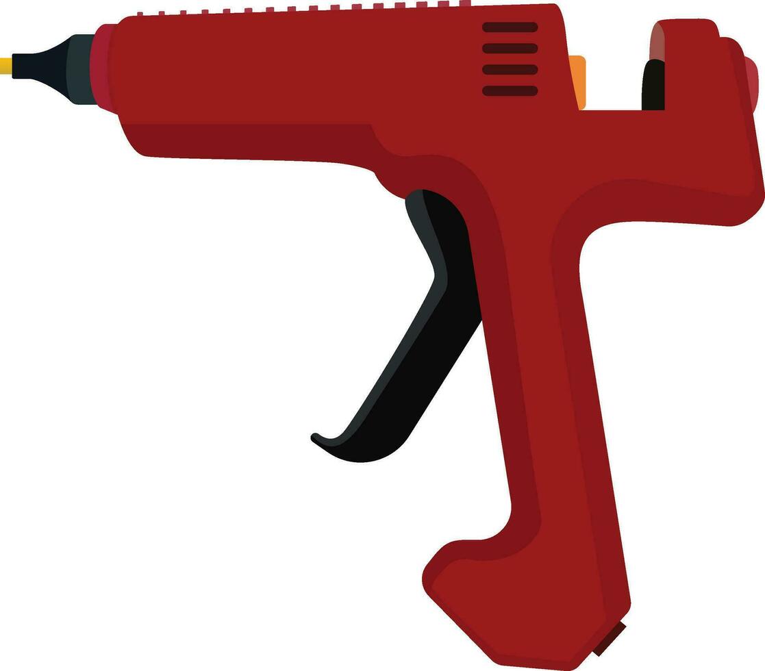 pegamento pistola No palos plano estilo vector ilustración, rojo pegamento pistola , hma caliente fundir adhesivo ,caliente pegamento pistola , pegamento máquina valores vector imagen