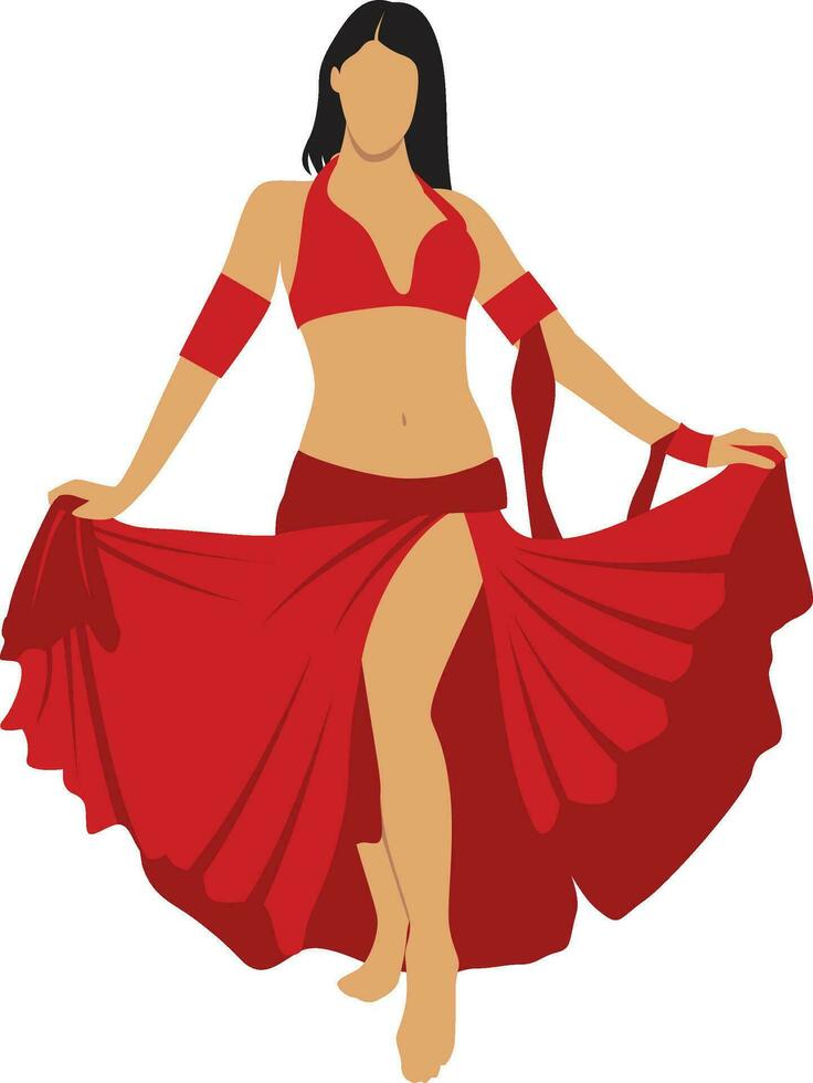 Belly dancer, beautiful Egyptian belly dancer performing vector image